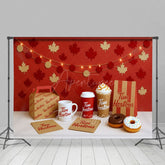 Aperturee - Aperturee Maple Leaves Tims Photography Cake Smash Backdrop